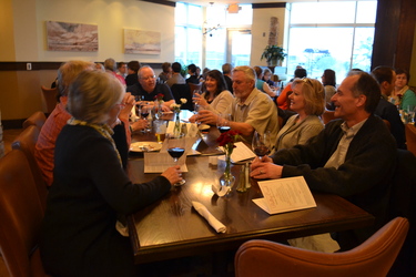 Participants conversing at the Sioux Falls poultry crawl